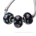 2016 new design murano glass beads cheap silver bracelet for men